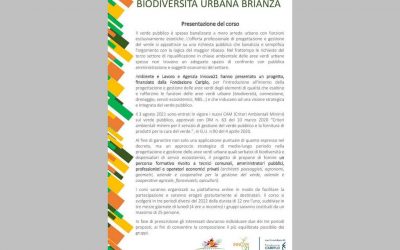 Corso online gratuito “Biodiversità urbana Brianza” organizzato da Associazione Ambiente e Lavoro e InnovA21