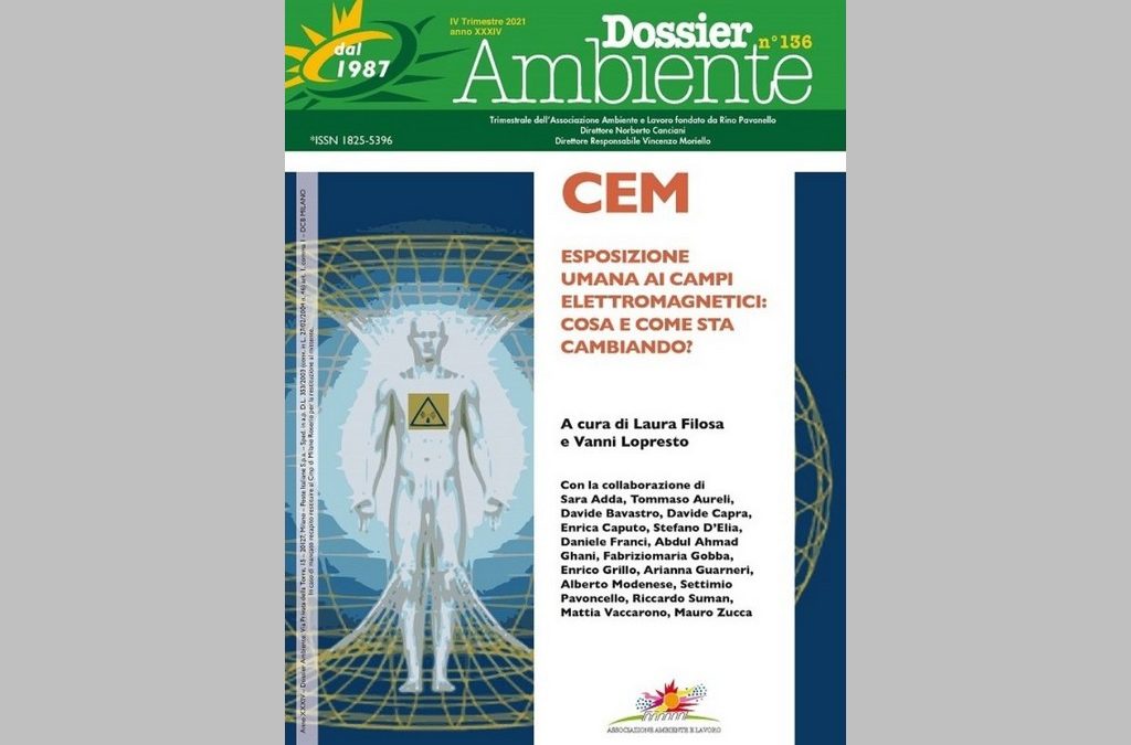 Pubblicato Dossier Ambiente n. 136 “CEM – Esposizione Umana ai Campi Elettromagnetici: cosa e come sta cambiando?”