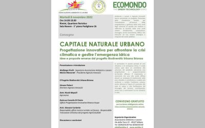 Iscriviti al nostro convegno “Capitale naturale urbano” a Ecomondo – Rimini, 8 novembre 2022