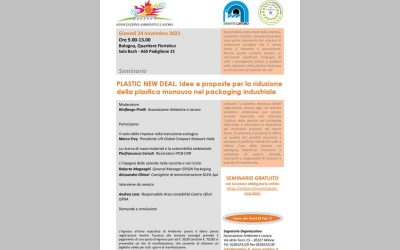 Disponibili gli atti del seminario “Plastic New Deal. Idee e proposte per la riduzione della plastica monouso nel packaging industriale” svolto nell’ambito di Ambiente Lavoro 2022