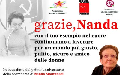 Primo anniversario della scomparsa di Nanda Montanari, partecipa all’iniziativa del 16 febbraio a Piacenza