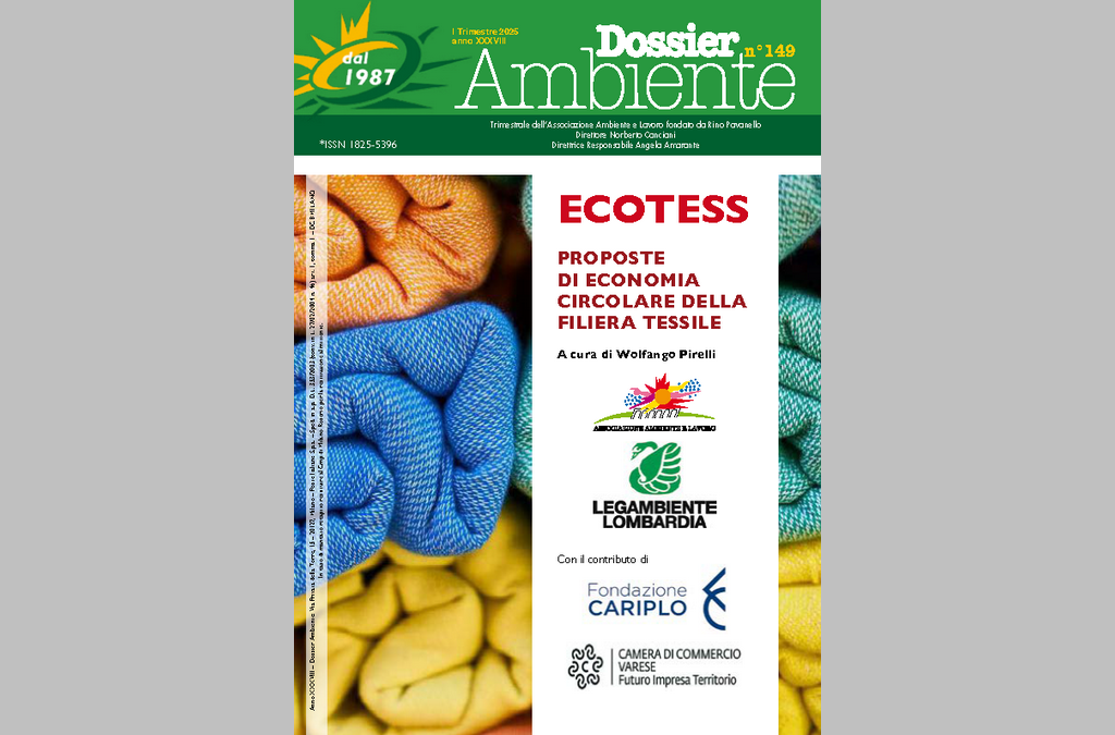 Pubblicato Dossier Ambiente n. 149 “ECOTESS. Proposte di economia circolare della filiera tessile”