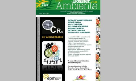 Pubblicato Dossier Ambiente n. 153 “OCRA 30° anniversario. News sulla valutazione del sovraccarico biomeccanico occupazionale degli arti superiori”